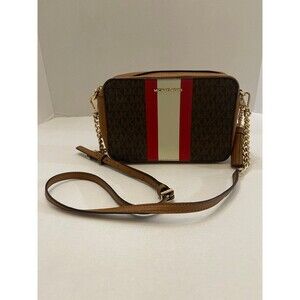 Michael Kors Jet Set Medium Logo Stripe Camera Bag